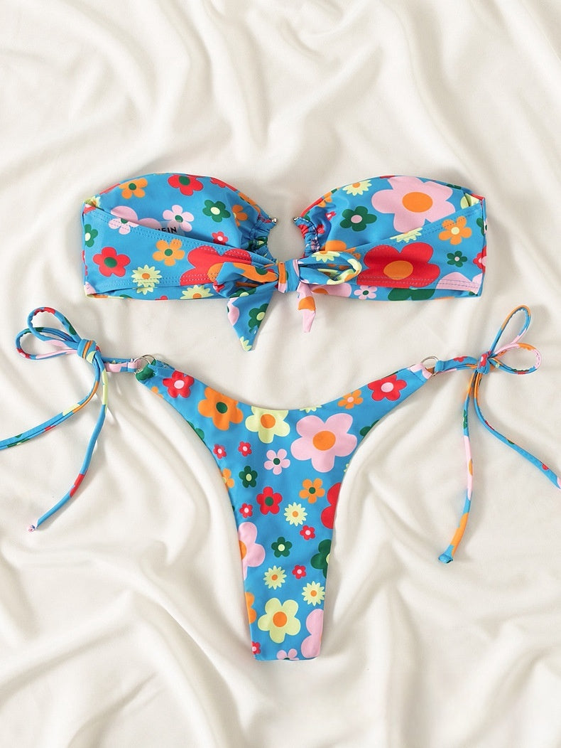 Tube Top Sexy Print Bikini