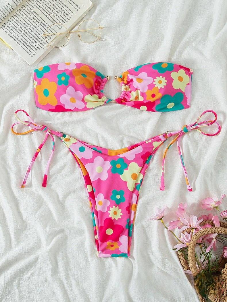 Tube Top Sexy Print Bikini