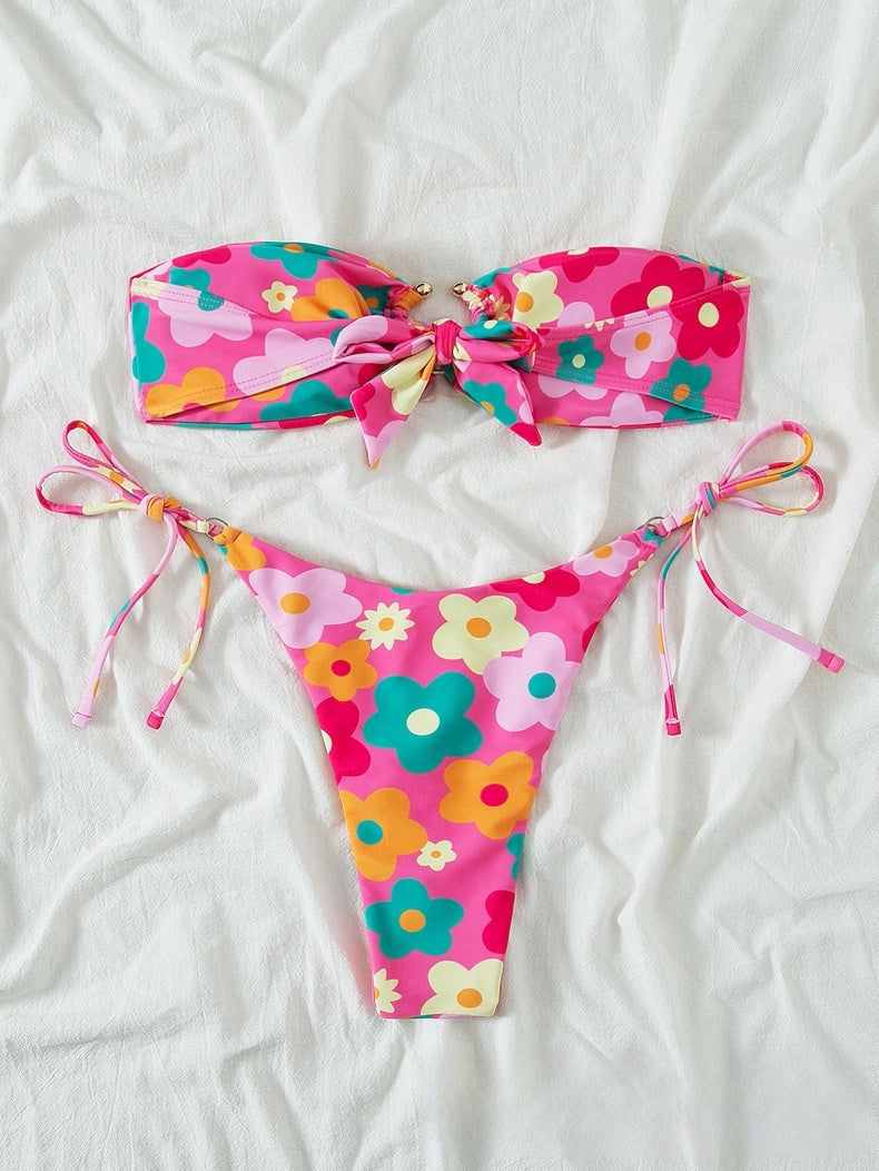 Tube Top Sexy Print Bikini