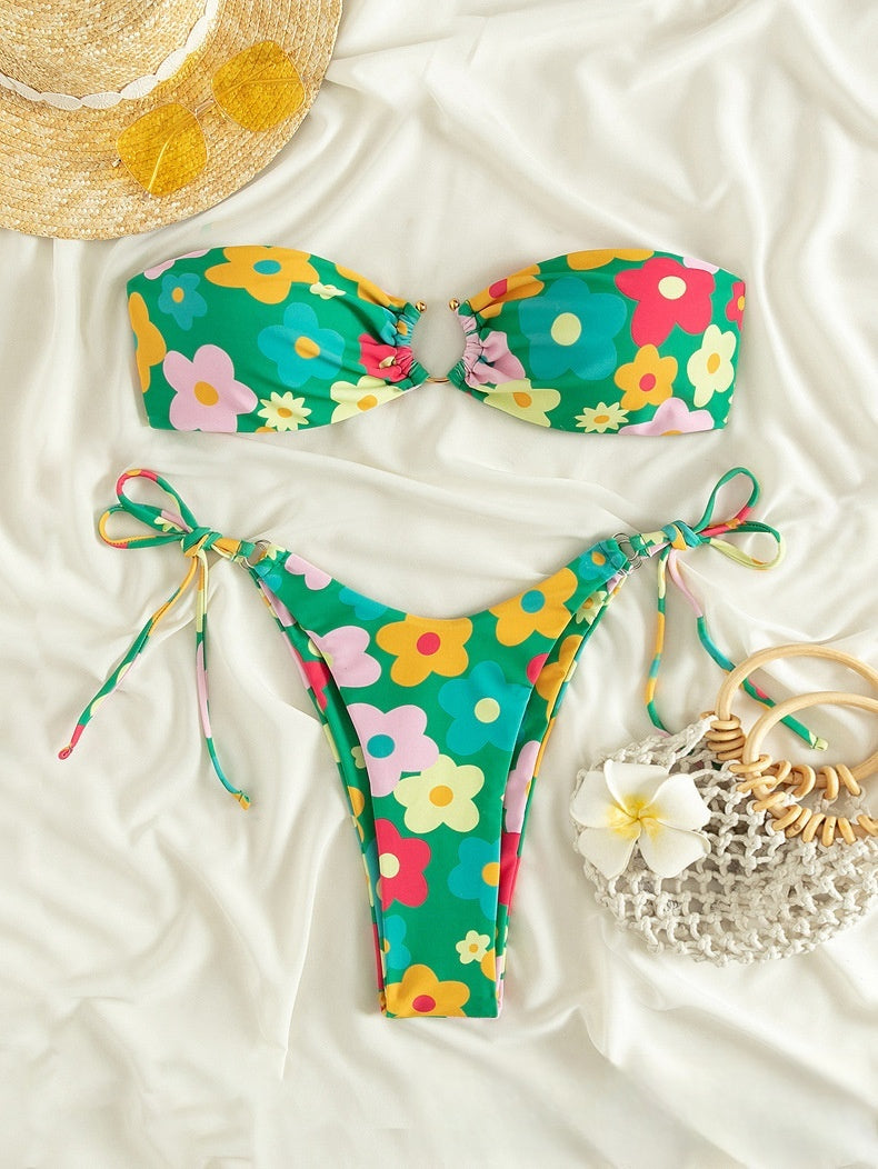 Tube Top Sexy Print Bikini